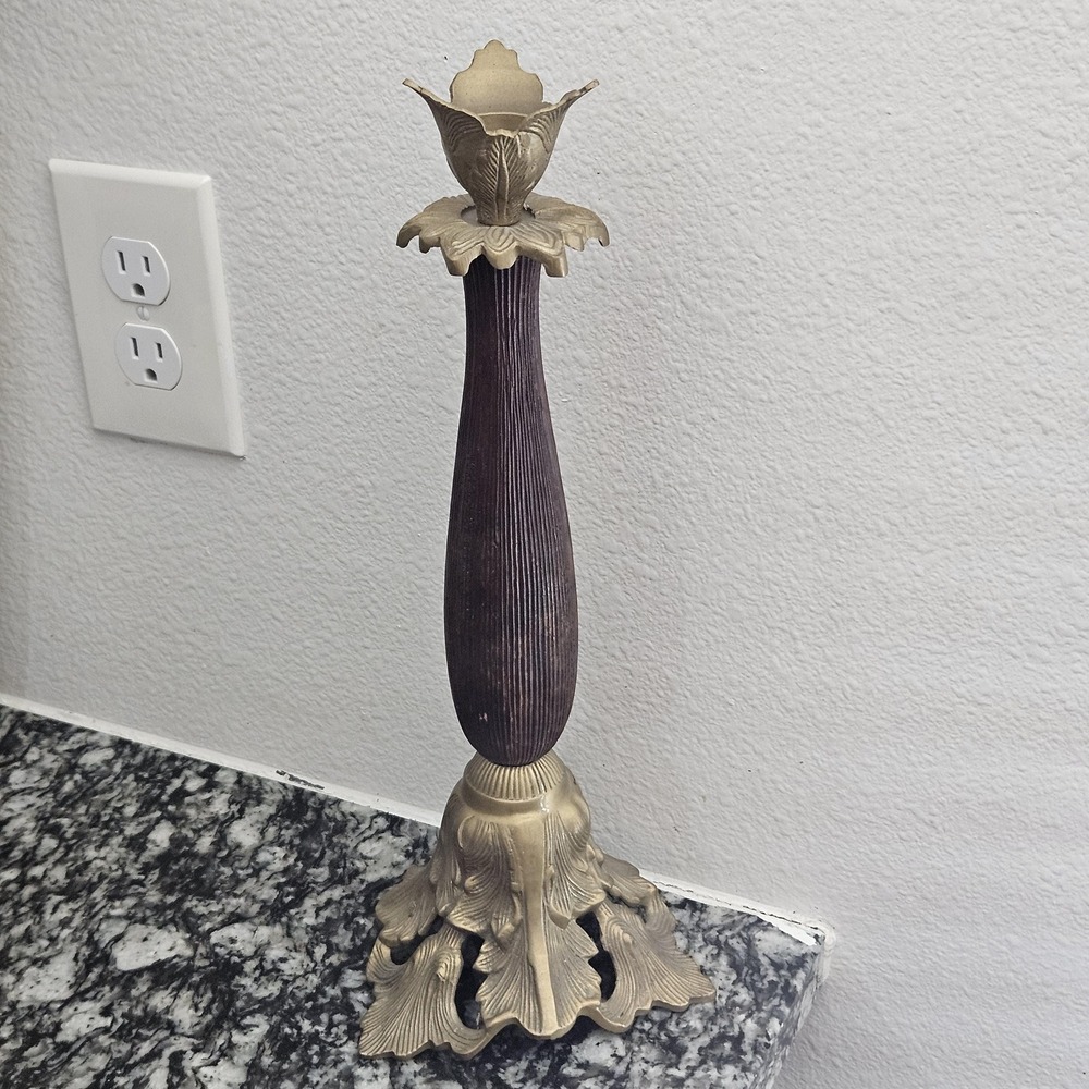 Brass tall candlestick holder made‎ in India